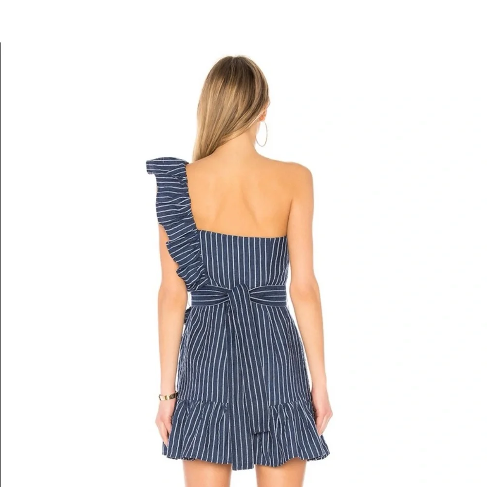 Alexis Denim One-Shoulder Ruffle Dress - Picture 3 of 5
